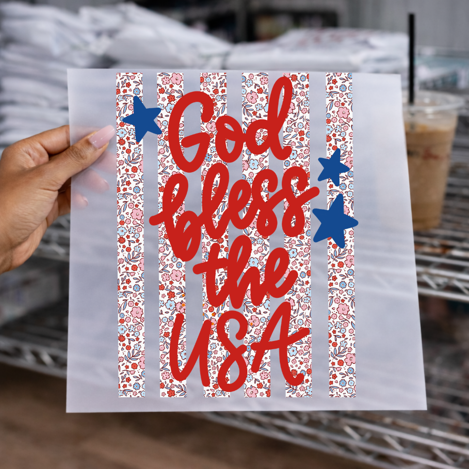 God Bless The USA-DTF Transfer