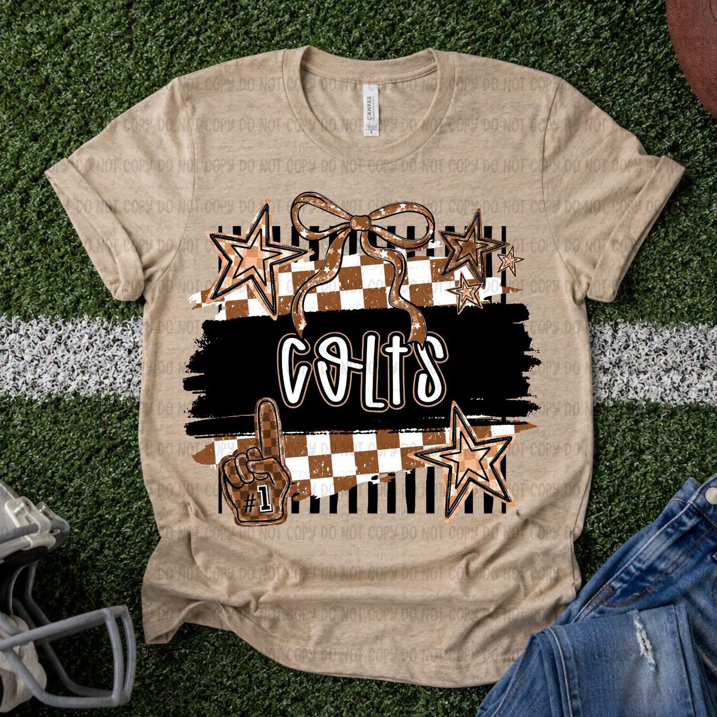 Colts Game Day Checkered Spirit Tee