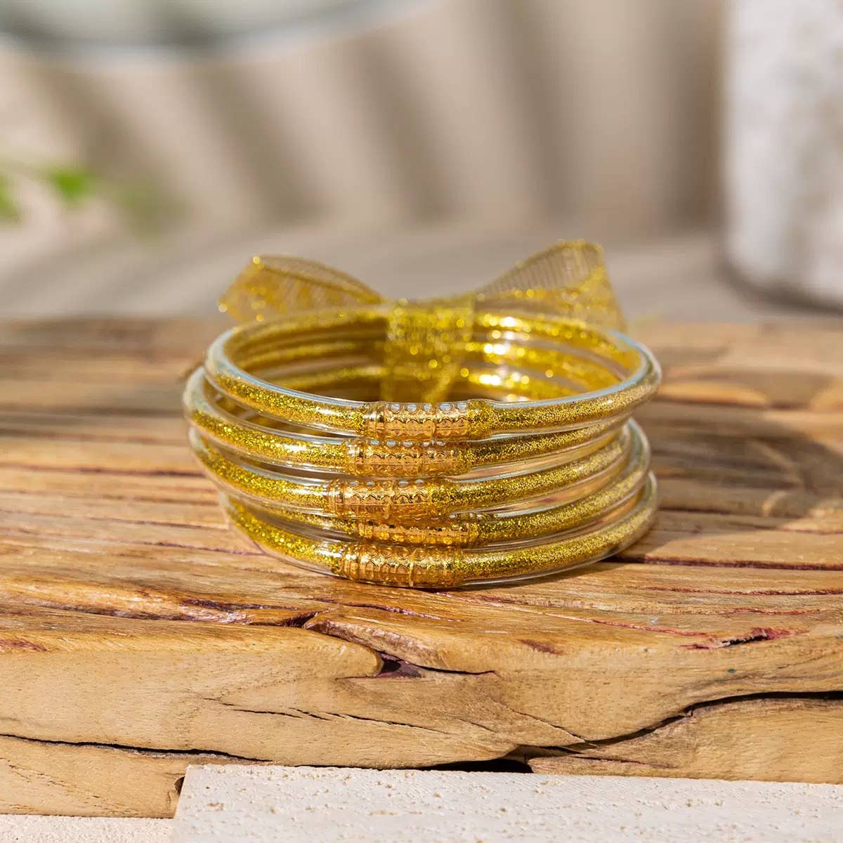 Gold Trendy Bangle Bracelet Set