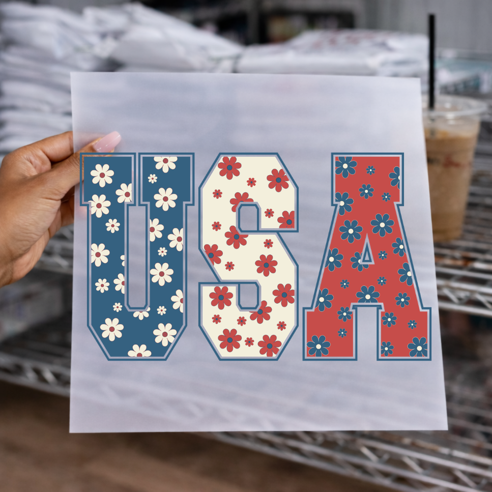 Floral USA-DTF Transfer
