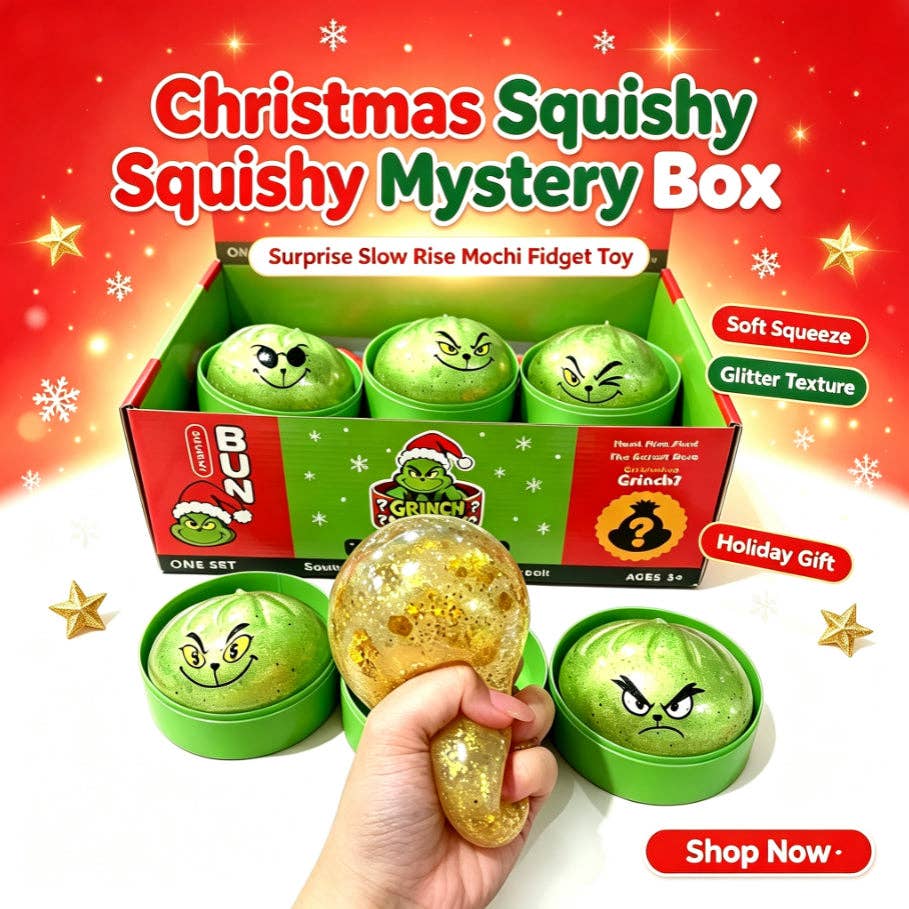 Christmas Green Monster with Steamer Stress Relief Fidget Toy