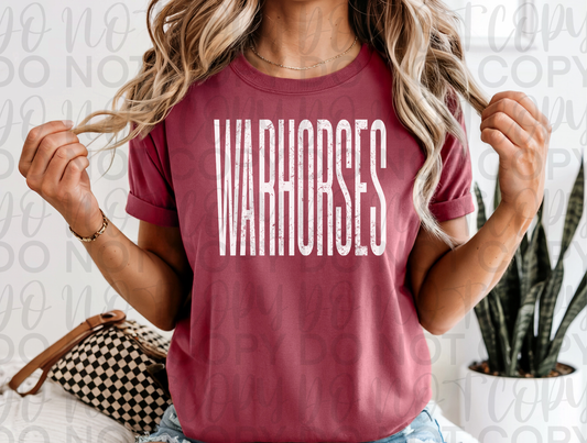 Warhorses Mascot Skinny Varsity Spirit Tee
