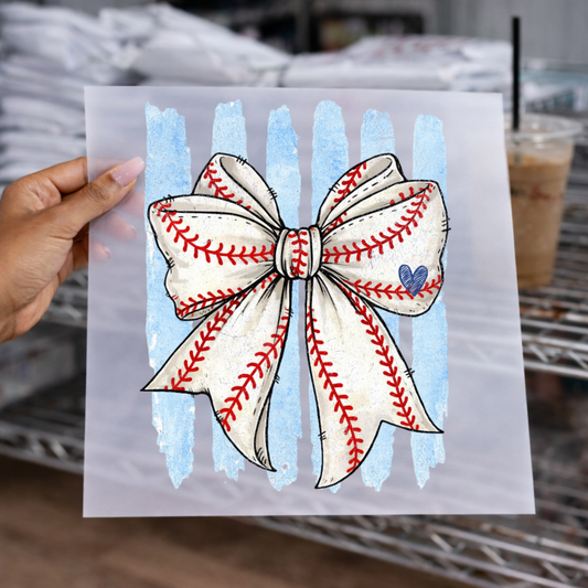 Stripe Baseball Bow -DTF Transfer