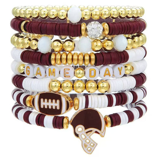 Maroon Stackable Bracelets