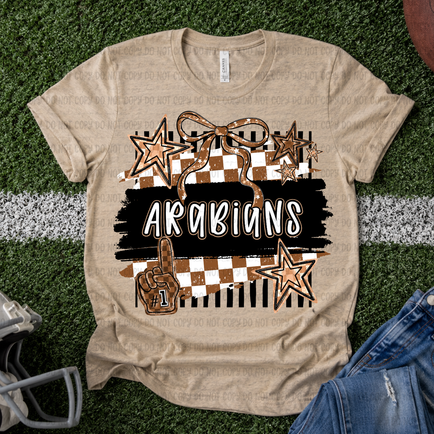 Arabians Game Day Checkered Spirit Tee