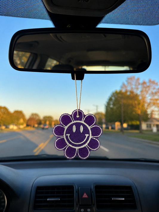 Purple Smiley Flower Car Freshie