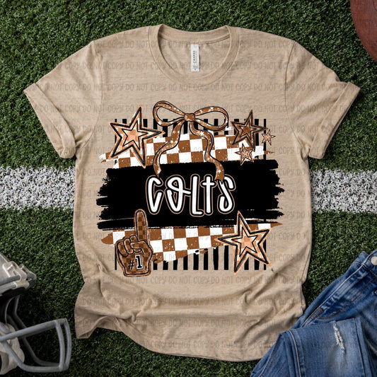 Colts Game Day Checkered Spirit Tee