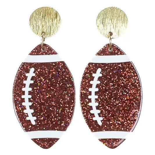 Football Glitter Earrings