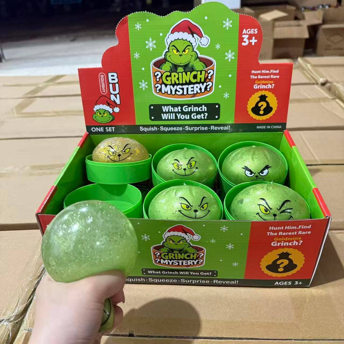 Christmas Green Monster with Steamer Stress Relief Fidget Toy